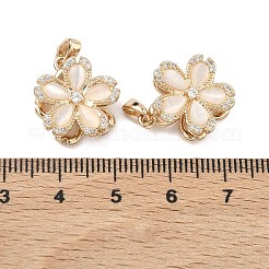 Brass Micro Pave Cubic Zirconia Rotatable Pendants&nbsp;KK-A287-06G