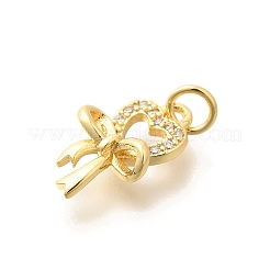 Brass Micro Pave Clear Cubic Zirconia Pendants&nbsp;KK-L225-031G
