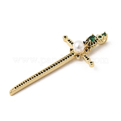 Brass Micro Pave Cubic Zirconia Pendants&nbsp;KK-H267-047G-02