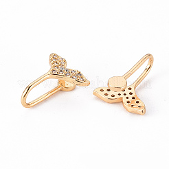 Brass Micro Pave Clear Cubic Zirconia Cuff Earrings&nbsp;EJEW-Q703-002-NF