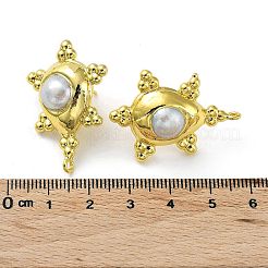 Rack Plating Brass Teardrop Stud Earring Findings&nbsp;KK-K348-10G