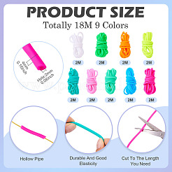 18M 9 Colors Hollow Pipe PVC Tubular Synthetic Rubber Cord&nbsp;RCOR-TA0001-19