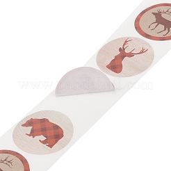 500Pcs Christmas Theme Round Stickers&nbsp;AJEW-S090-04E