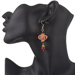 Lantern 304 Stainless Steel Synthetic Imperial Jasper Dangle Earrings&nbsp;EJEW-MZ00609-05