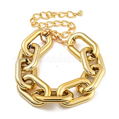Chunky CCB Plastic Curb/Cable Chain Necklaces for Women&nbsp;LS-NJEW-K261-01A-G-1