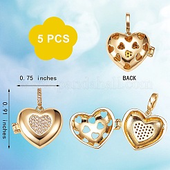 Brass Micro Pave Clear Cubic Zirconia Diffuser Locket Pendants&nbsp;ZIRC-SZ0003-60