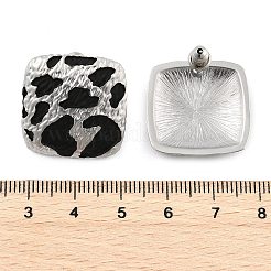 Leopard Print Brass Enamel Stud Earrings for Women&nbsp;EJEW-U055-15B-S