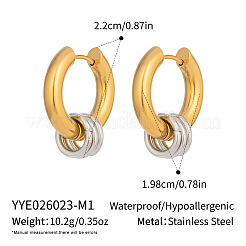 304 Stainless Steel Fashion Triple Ring Dangle Hoop Earrings for women&nbsp;MK3977-2