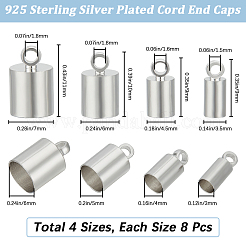 32Pcs 4 Style Brass Cord Ends&nbsp;KK-BBC0010-91S
