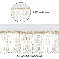 10 Yards Beading Sequins Polyester Tassel Ribbons&nbsp;OCOR-WH0003-041B