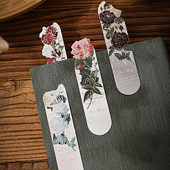 4Pcs 4 Styles Brass Flower Bookmarks&nbsp;AJEW-SP0002-28B