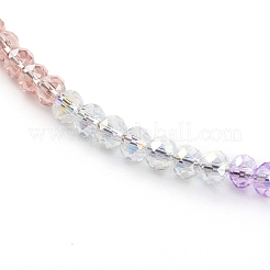Rainbow Personalized Electroplate Glass Beaded Necklaces&nbsp;NJEW-JN03410-06