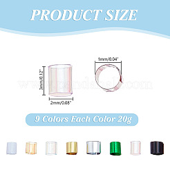 9 Sets 9 Colors Plastic Tube Beads&nbsp;KY-AR0001-43