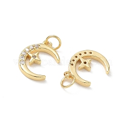 Brass Micro Pave Clear Cubic Zirconia Charms&nbsp;CU-CBA9FFD-08G