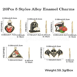 20Pcs 5 Styles Halloween Alloy Enamel Pendants&nbsp;FIND-CJ0002-40