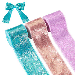 3Pcs 3 Colors 5 Yards Single Face Sparkle Satin Frayed Ribbon&nbsp;SRIB-TA0001-20