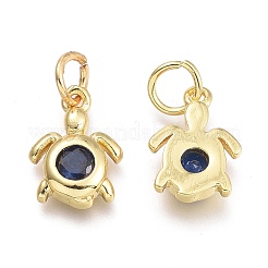 Brass Micro Pave Cubic Zirconia Pendants&nbsp;LS-KK-P187-12G-G