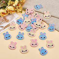 30Pcs 3 Colors Rabbit Yarn Knitted Appliques&nbsp;DIY-MA0006-86