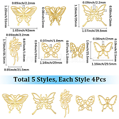 20Pcs 5 Styles Zinc Alloy Open Back Bezel Pendants&nbsp;FIND-SP0020-63