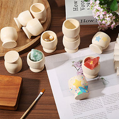 12Pcs Unfinished Wood Cup&nbsp;WOOD-CA0001-87A