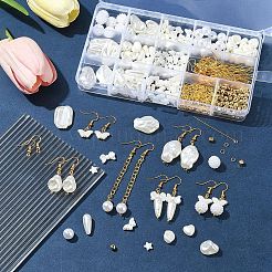 DIY Brass & ABS Plastic Imitation Pearl Earrings Making Kits&nbsp;DIY-FS0007-97