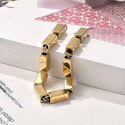 304 Stainless Steel Cuboid Link Chain Bracelets for Women&nbsp;BJEW-F488-15G