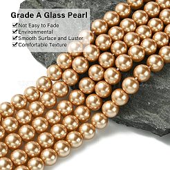Eco-Friendly Dyed  Glass Pearl Round Beads Strands&nbsp;HY-A002-8mm-RB045