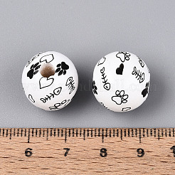 Spray Painted Schima Wood Beads&nbsp;WOOD-T032-39A