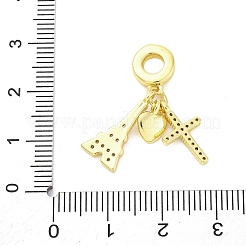 Brass Micro Pave Cubic Zirconia Pendants&nbsp;KK-D325-17G