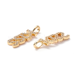 Brass Micro Pave Clear Cubic Zirconia Pendants&nbsp;ZIRC-Z019-26G-NR