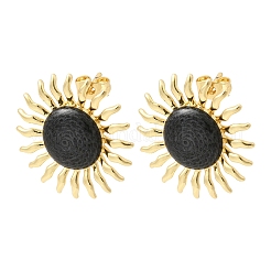 Sun Brass Stud Earrings&nbsp;EJEW-D352-02G