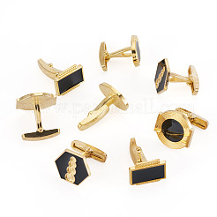 4 Pairs 4 Styles Alloy Enamel Cufflinks&nbsp;FIND-TA0010-10