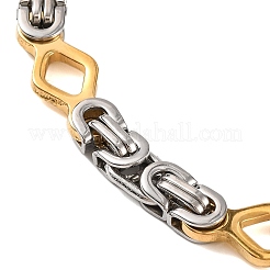 201 Stainless Steel Rhombus Byzantine Chain Bracelets&nbsp;BJEW-B078-143GP