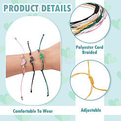 3 Sets 6Pcs 3 Styles Alloy Enamel Link Bracelets&nbsp;BJEW-TA0001-22
