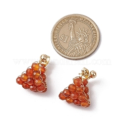 Round Brass Natural Agate Hoop Earrings&nbsp;EJEW-TA00620-01