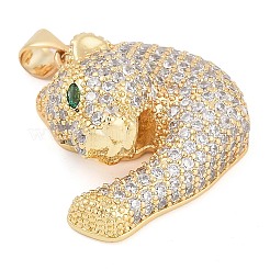 Brass Micro Pave Cubic Zirconia Pendants&nbsp;KK-M307-01G