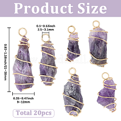20Pcs Rough Natural Amethyst Pendants&nbsp;G-BM0001-02