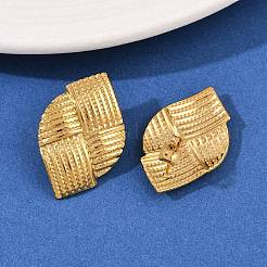 304 Stainless Steel Woven Stud Earrings&nbsp;EJEW-I320-08G