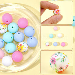 60Pcs 6 Styles Food Grade Eco-Friendly Silicone Focal Beads&nbsp;SIL-PA0001-11