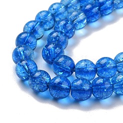 Crackle Glass Round Bead Strands&nbsp;CCG-C001-01B-03