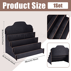4-Tier Wood Display Risers for Card Holder&nbsp;ODIS-WH0078-53B