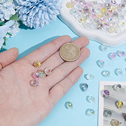 80Pcs Teardrop Electroplated Transparent Glass Charms&nbsp;GLAA-PA0001-68