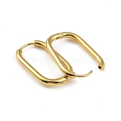 Ion Plating(IP) 304 Stainless Steel Oval Hoop Earrings&nbsp;X-EJEW-M218-02B-G