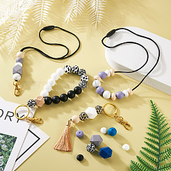 DIY Beaded Keychain Bracelet Making Kit&nbsp;DIY-TA0004-23