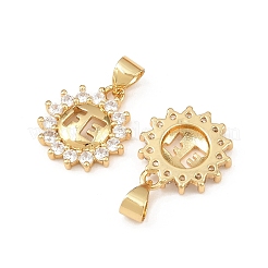 Brass Micro Pave Clear Cubic Zirconia Charms&nbsp;KK-F919-35G