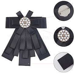 Bowknot Tie Polyester Rhinestone Brooches&nbsp;JEWB-WH20006-12