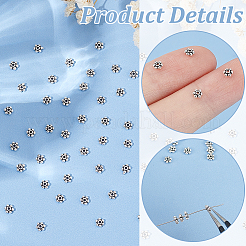 40Pcs Tibetan Style 925 Sterling Silver Spacer Beads&nbsp;FIND-BC0005-03AS