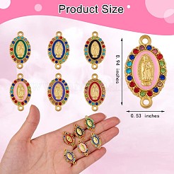 60 Pieces Virgin Mary Charm Connector Our Lady Virgin Mary Link Enamel Metal Charm Pendant&nbsp;JX329A
