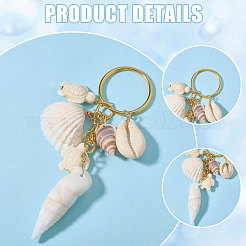 Ocean Style Natural Shell & Synthetic Turquoise Keychains&nbsp;KEYC-CA00012