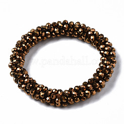 Faceted Electroplate Glass Beads Stretch Bracelets&nbsp;BJEW-S144-002G-05